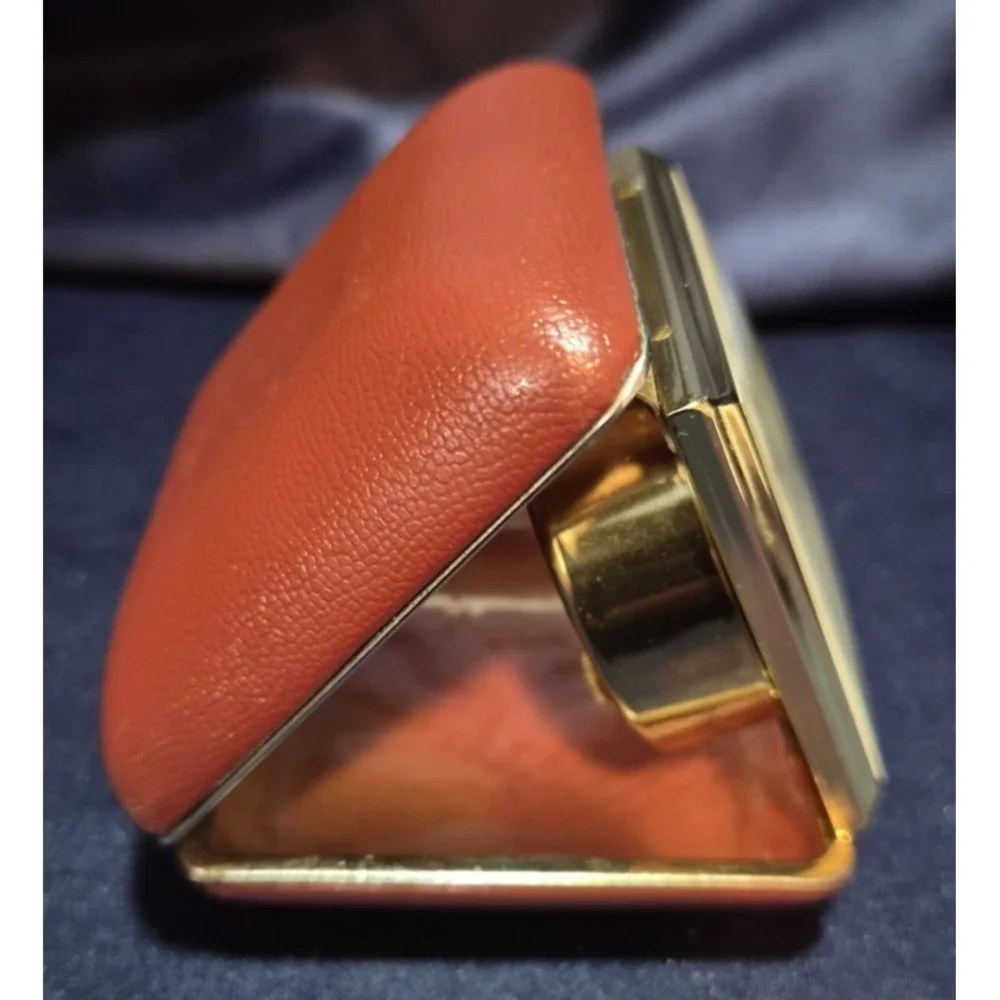 Vintage Linden Folding Travel Alarm Clock Brown Leather Glow In Dark Dials Works
